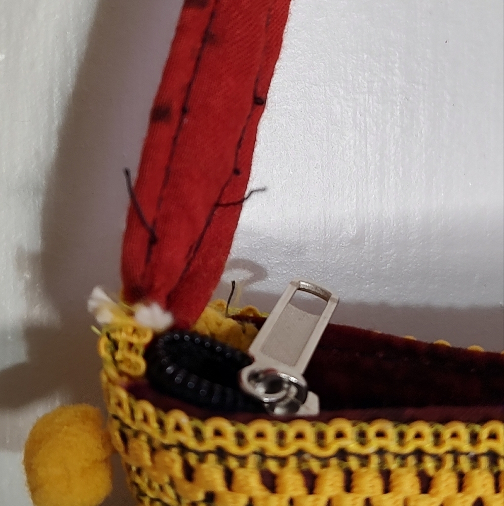 Indian Embroidered Red and Black Women's Embellished Bag - Picture 8 of 13